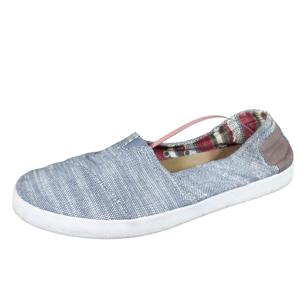 Toms Avalon Women Mens Slip On Sneaker Size 12 Casual Walking Shoe Gray Textile